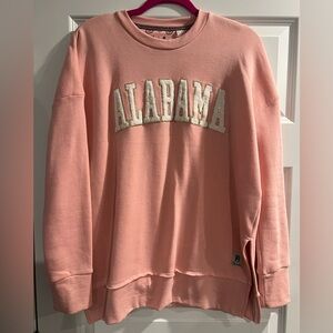 Pink Alabama Crimson Tide sweatshirt with gold lettering. Size medium